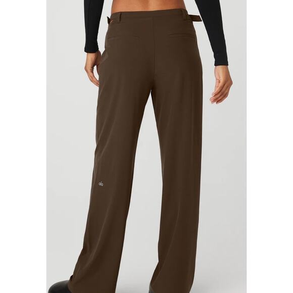 ALO Yoga Mid-Rise Showdown Trouser Women’s Size Medium Color Espresso - Picture 10 of 10